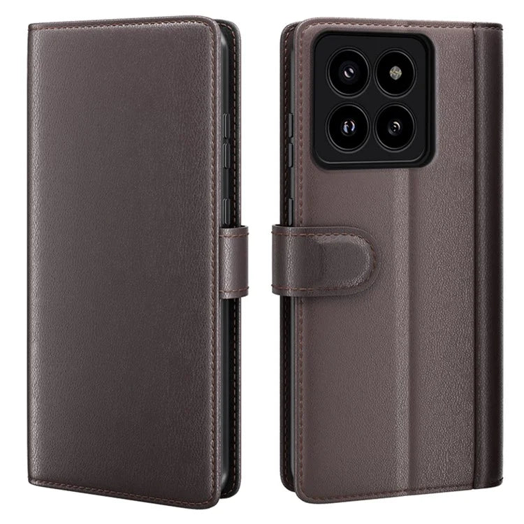 For Xiaomi 14 Pro Case Genuine Split Leather Stand Wallet Folio Cover