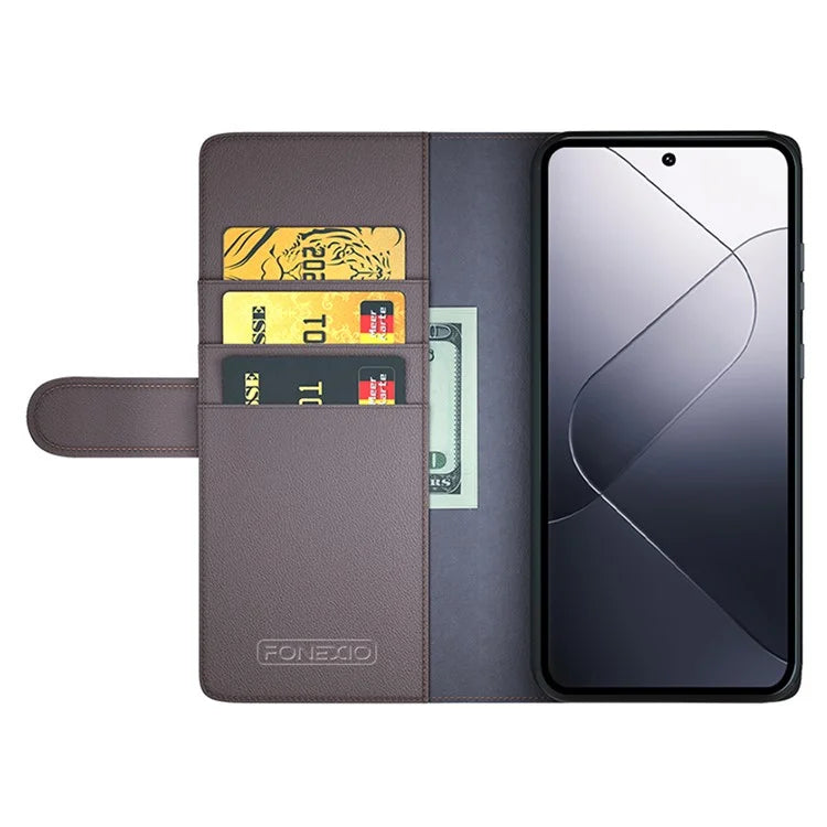 For Xiaomi 14 Pro Case Genuine Split Leather Stand Wallet Folio Cover