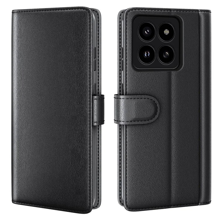 For Xiaomi 14 Pro Case Genuine Split Leather Stand Wallet Folio Cover