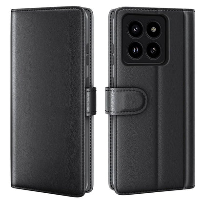 For Xiaomi 14 Pro Case Genuine Split Leather Stand Wallet Folio Cover