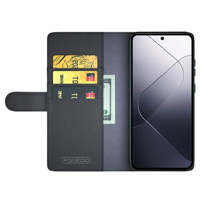 For Xiaomi 14 Pro Case Genuine Split Leather Stand Wallet Folio Cover