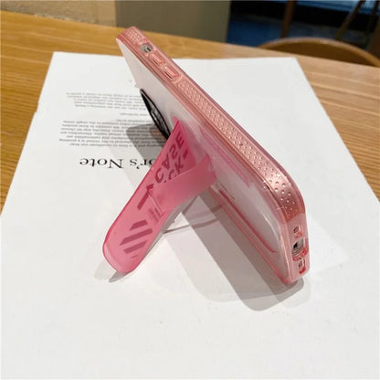 For iPhone 15 Pro Magnetic Phone Case PC+TPU Shock Absorption Kickstand Cover