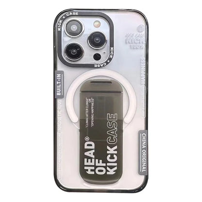 For iPhone 15 Pro Max Kickstand Cover Shockproof PC+TPU Magnetic Phone Case