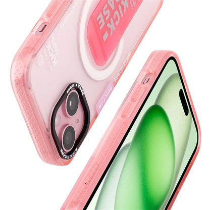 For iPhone 15 Kickstand Magnetic Case Dual Layer PC+TPU Protective Phone Cover