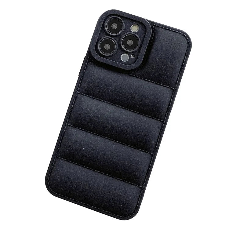 For iPhone 15 Pro Down Jacket Phone Case TPU Soft Touch Matte Cover