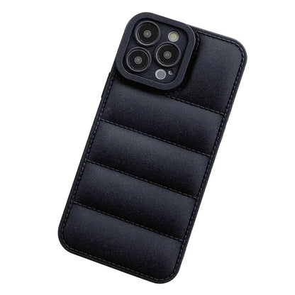 For iPhone 15 Pro Down Jacket Phone Case TPU Soft Touch Matte Cover
