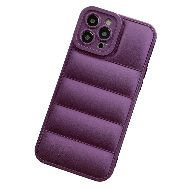 For iPhone 15 Pro Down Jacket Phone Case TPU Soft Touch Matte Cover