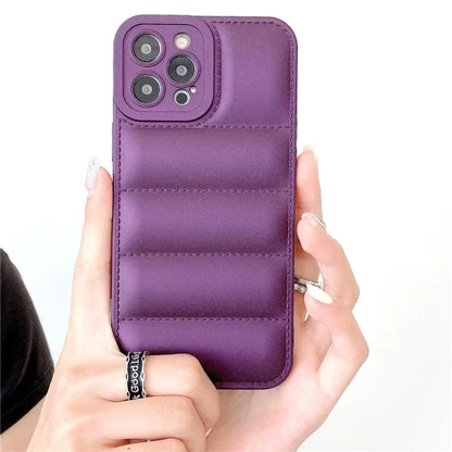For iPhone 15 Pro Max Down Jacket Phone Case TPU Anti-Scratch Matte Cover