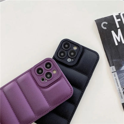 For iPhone 15 Pro Max Down Jacket Phone Case TPU Anti-Scratch Matte Cover