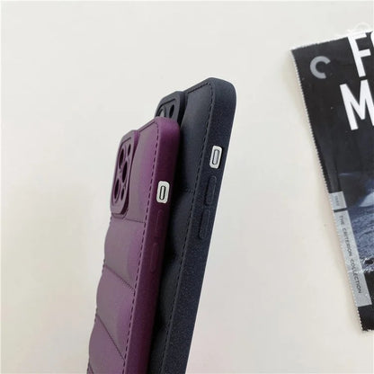 For iPhone 15 Pro Max Down Jacket Phone Case TPU Anti-Scratch Matte Cover