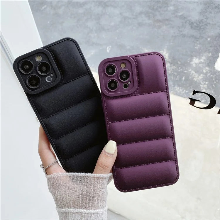 For iPhone 15 Pro Max Down Jacket Phone Case TPU Anti-Scratch Matte Cover