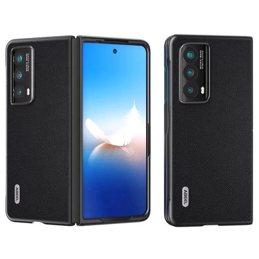ABEEL For Honor Magic Vs2 5G Folding Phone Case Genuine Cow Leather Coated PC Cover