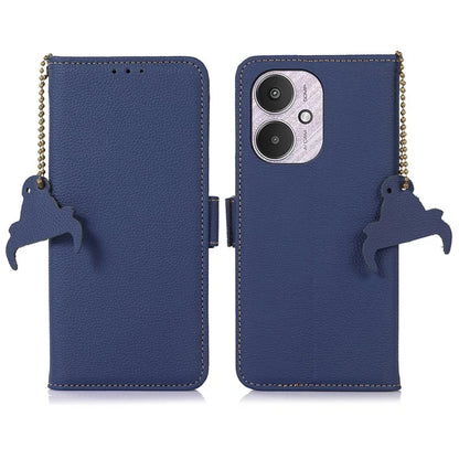 For Xiaomi Redmi 13C 4G / 5G / Poco C65 4G Case Genuine Cow Leather Cover with RFID Blocking Wallet