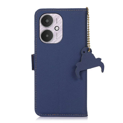 For Xiaomi Redmi 13C 4G / 5G / Poco C65 4G Case Genuine Cow Leather Cover with RFID Blocking Wallet
