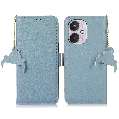 For Xiaomi Redmi 13C 4G / 5G / Poco C65 4G Case Genuine Cow Leather Cover with RFID Blocking Wallet