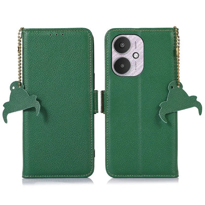For Xiaomi Redmi 13C 4G / 5G / Poco C65 4G Case Genuine Cow Leather Cover with RFID Blocking Wallet