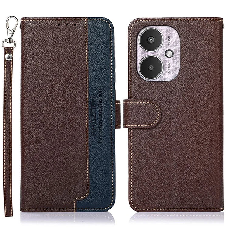 KHAZNEH For Xiaomi Redmi 13C 4G / 5G / Poco C65 4G Case RFID Blocking Phone Leather Cover