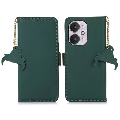 For Xiaomi Redmi 13C 4G / 5G / Poco C65 4G Case Genuine Cow Leather RFID Blocking Wallet Cover