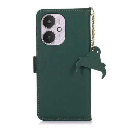 For Xiaomi Redmi 13C 4G / 5G / Poco C65 4G Case Genuine Cow Leather RFID Blocking Wallet Cover