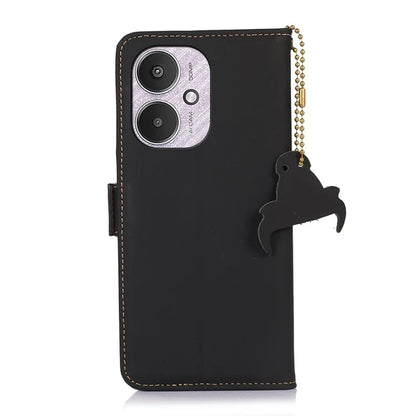 For Xiaomi Redmi 13C 4G / 5G / Poco C65 4G Case Genuine Cow Leather RFID Blocking Wallet Cover