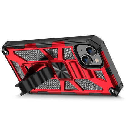 For iPhone 15 Plus Phone Case Anti-scratch Kickstand Hard PC Soft TPU Phone Shell