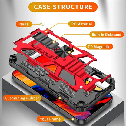 For iPhone 15 Plus Phone Case Anti-scratch Kickstand Hard PC Soft TPU Phone Shell