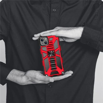 For iPhone 15 Plus Phone Case Anti-scratch Kickstand Hard PC Soft TPU Phone Shell