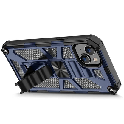 For iPhone 15 Plus Phone Case Anti-scratch Kickstand Hard PC Soft TPU Phone Shell