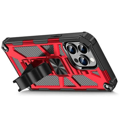 For iPhone 15 Pro Max Phone Cover Kickstand Soft TPU+Hard PC Back Case Built-in Metal Sheet