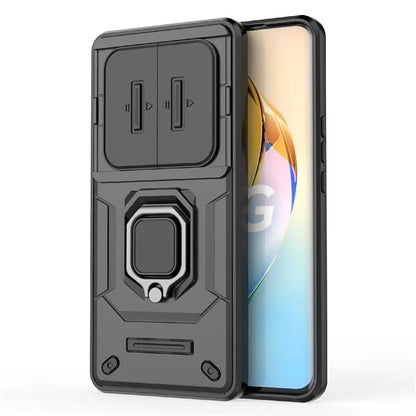 For Honor X50 Case Slide Lens Protection PC + TPU Kickstand Cover