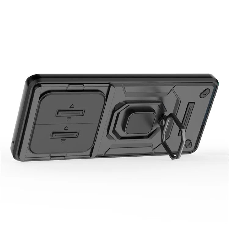 For Honor X50 Case Slide Lens Protection PC + TPU Kickstand Cover