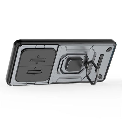 For Honor X50 Case Slide Lens Protection PC + TPU Kickstand Cover