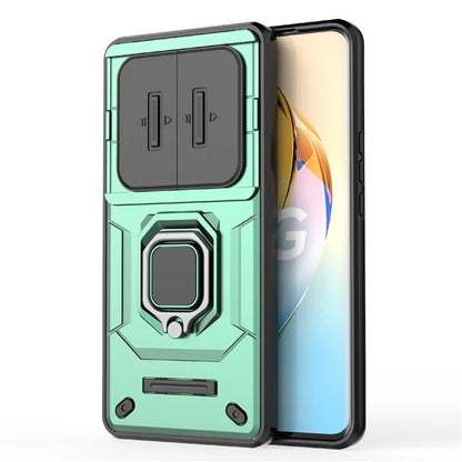 For Honor X50 Case Slide Lens Protection PC + TPU Kickstand Cover