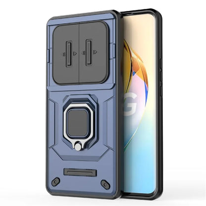 For Honor X50 Case Slide Lens Protection PC + TPU Kickstand Cover