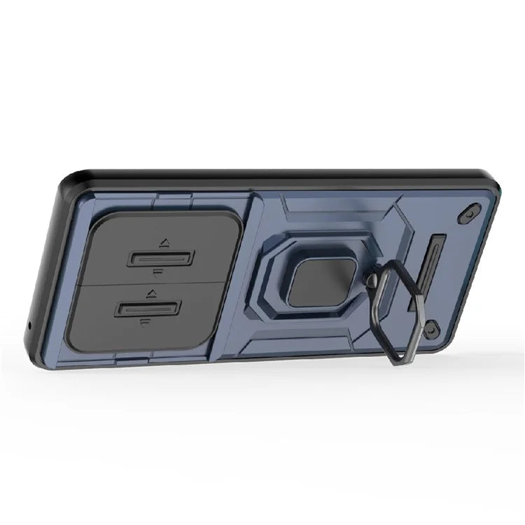 For Honor X50 Case Slide Lens Protection PC + TPU Kickstand Cover
