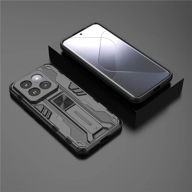 For Xiaomi 14 Pro Case Anti-scratch PC+TPU Kickstand Phone Back Cover