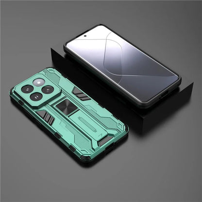 For Xiaomi 14 Pro Case Anti-scratch PC+TPU Kickstand Phone Back Cover