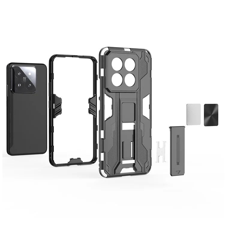 For Xiaomi 14 Pro Case Anti-scratch PC+TPU Kickstand Phone Back Cover