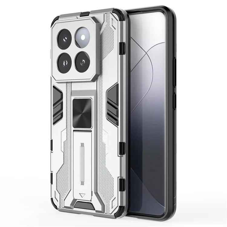 For Xiaomi 14 Pro Case Anti-scratch PC+TPU Kickstand Phone Back Cover