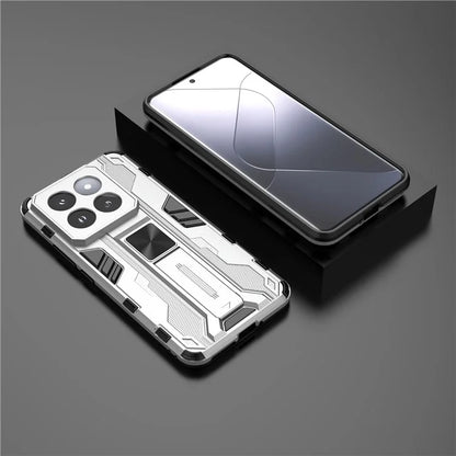 For Xiaomi 14 Pro Case Anti-scratch PC+TPU Kickstand Phone Back Cover
