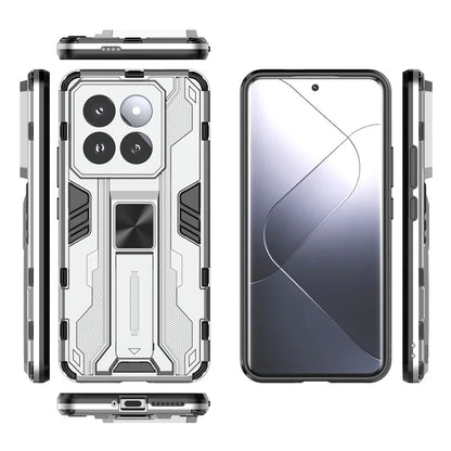 For Xiaomi 14 Pro Case Anti-scratch PC+TPU Kickstand Phone Back Cover