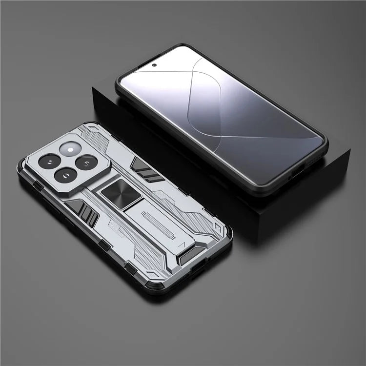 For Xiaomi 14 Pro Case Anti-scratch PC+TPU Kickstand Phone Back Cover