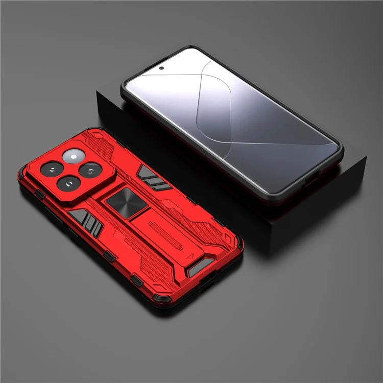 For Xiaomi 14 Pro Case Anti-scratch PC+TPU Kickstand Phone Back Cover