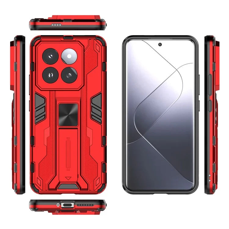 For Xiaomi 14 Pro Case Anti-scratch PC+TPU Kickstand Phone Back Cover