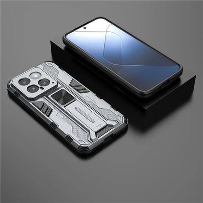 For Xiaomi 14 Case PC+TPU Anti-drop Phone Cover with Foldable Kickstand