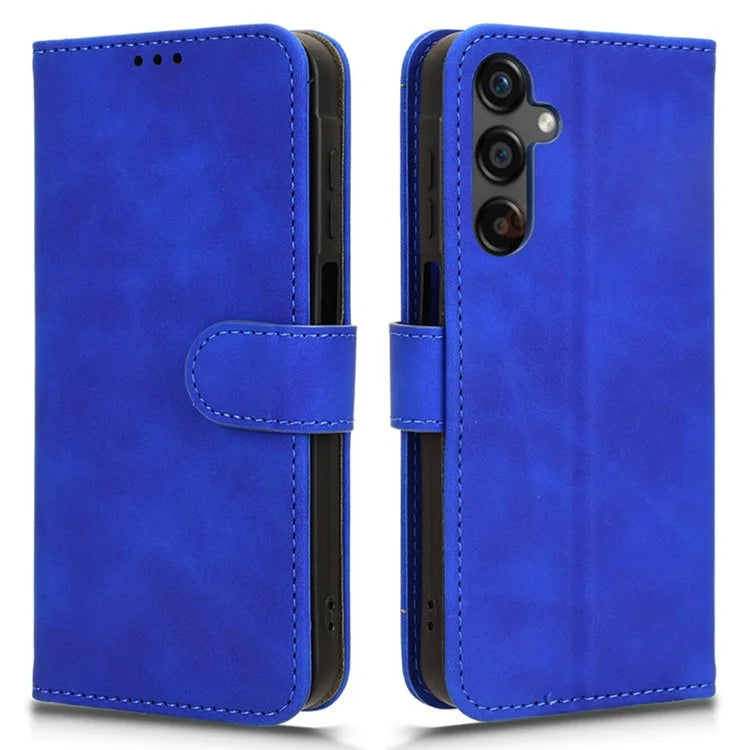 For Samsung Galaxy A25 5G (Global) (161.0 x 76.5 x 8.3mm)  Skin-touch Case Scratch-resistant Leather Wallet Phone Cover