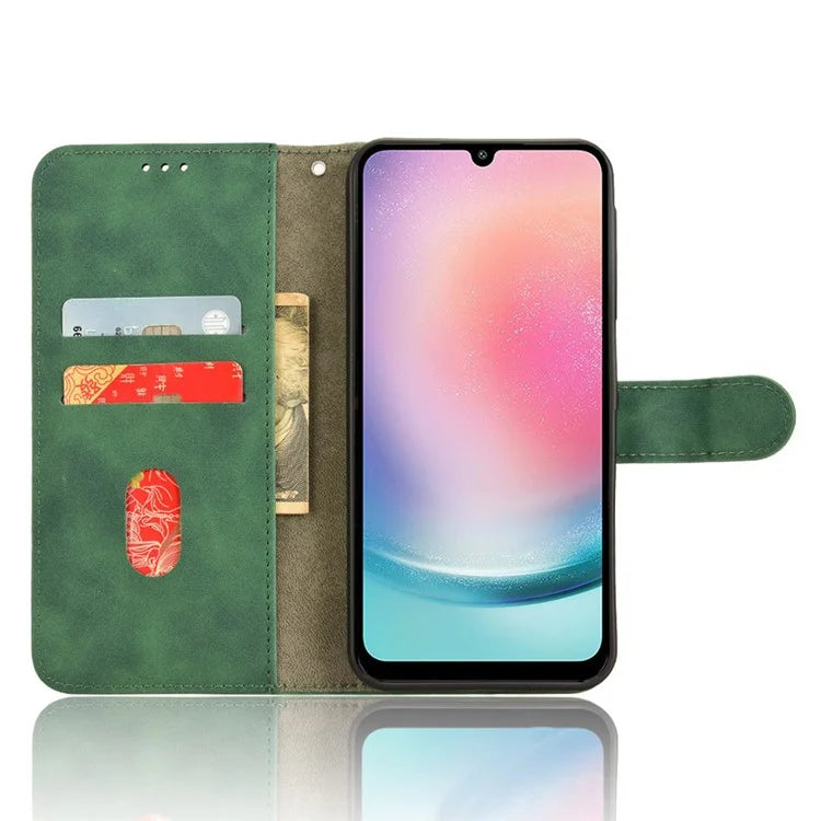 For Samsung Galaxy A25 5G (Global) (161.0 x 76.5 x 8.3mm)  Skin-touch Case Scratch-resistant Leather Wallet Phone Cover