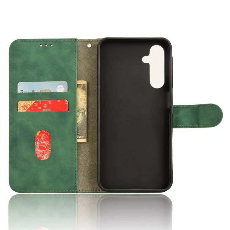 For Samsung Galaxy A25 5G (Global) (161.0 x 76.5 x 8.3mm)  Skin-touch Case Scratch-resistant Leather Wallet Phone Cover