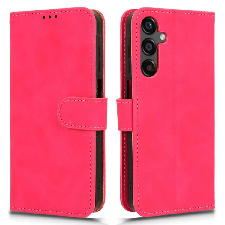 For Samsung Galaxy A25 5G (Global) (161.0 x 76.5 x 8.3mm)  Skin-touch Case Scratch-resistant Leather Wallet Phone Cover