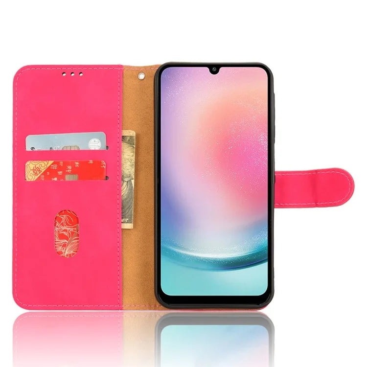 For Samsung Galaxy A25 5G (Global) (161.0 x 76.5 x 8.3mm)  Skin-touch Case Scratch-resistant Leather Wallet Phone Cover